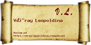 Váray Leopoldina névjegykártya